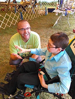 4-h'er in wheelchair with leader